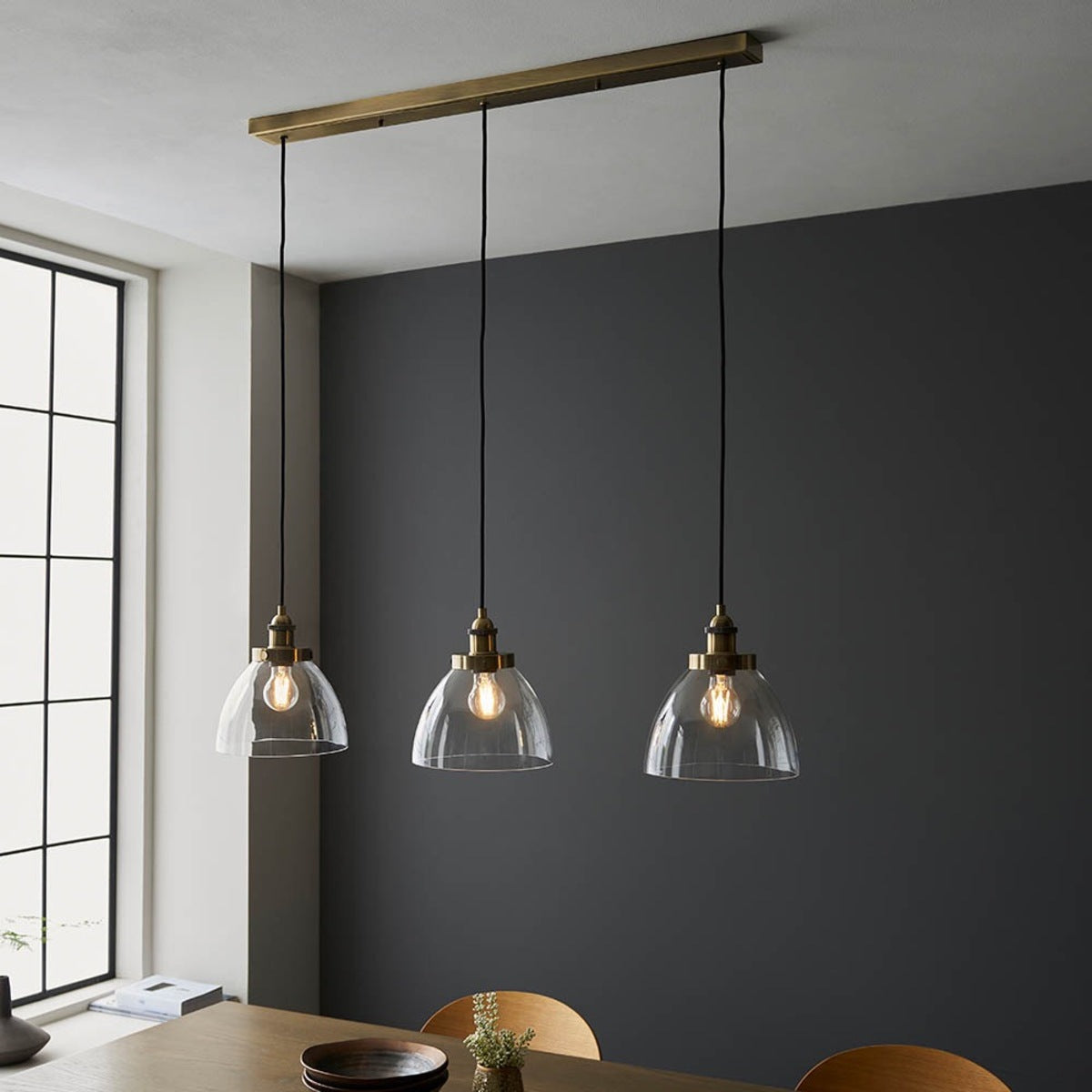 Resto Style 3 Light Linear Pendant