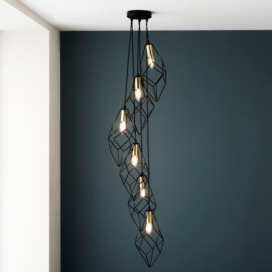 Contemporary Cascade Pendant with Gold Accents