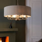 Linen Pendant Light Brushed Chrome Finish