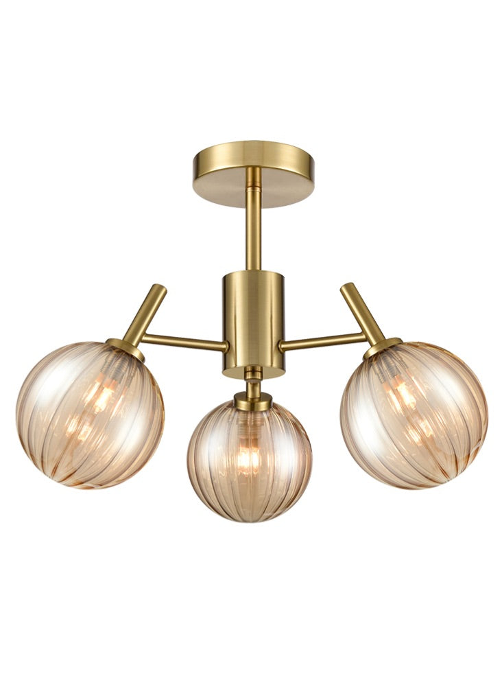 Franklite Quasar 3lt Fitting Aged Brass FL2475-3